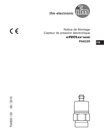 IFM PA6229 Pressure transmitter Guide d'installation | Fixfr