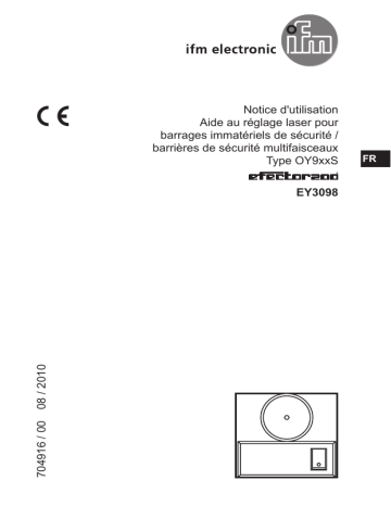 IFM EY3098 Laser adjustment aid for safety light curtain Mode d'emploi | Fixfr