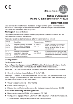 IFM AY1020 IO-Link master Mode d'emploi