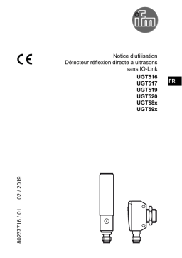 IFM UGT519 Ultrasonic sensor Mode d'emploi