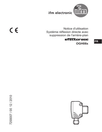 IFM OGH081 Diffuse reflection sensor Mode d'emploi | Fixfr