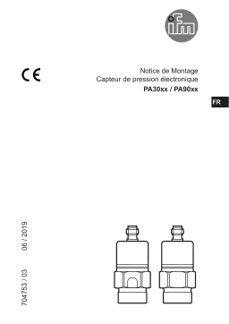 IFM PA3022 Pressure transmitter Guide d'installation