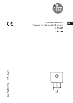 IFM LR3020 Continuous level sensor (guided wave radar) Mode d'emploi