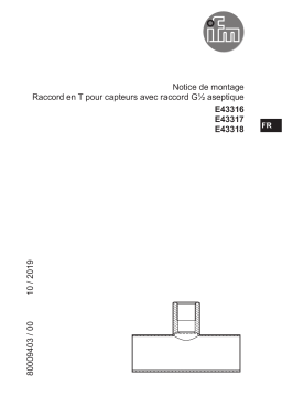 IFM E43316 T-piece Guide d'installation