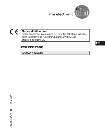 IFM ID002A Inductive sensor Mode d'emploi | Fixfr