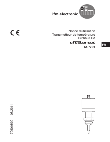 IFM TAP161 Temperature transmitter Mode d'emploi | Fixfr