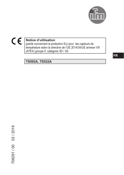 IFM TS502A Temperature cable sensor Mode d'emploi