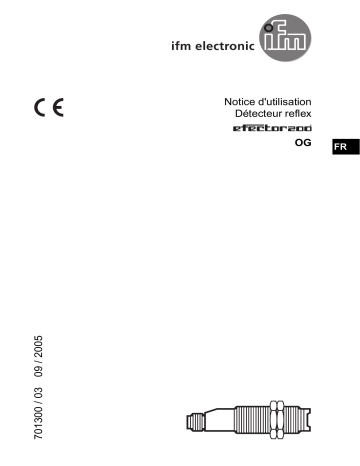 IFM OG5118 Retro-reflective sensor Mode d'emploi | Fixfr