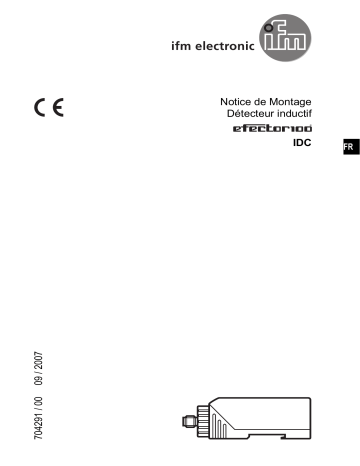 ID9916 | ID0038 | IFM ID9917 Inductive sensor Guide d'installation | Fixfr