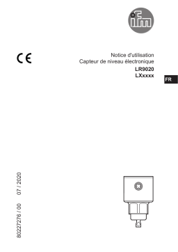 IFM LR9020 Continuous level sensor (guided wave radar) Mode d'emploi