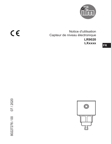 IFM LR9020 Continuous level sensor (guided wave radar) Mode d'emploi | Fixfr