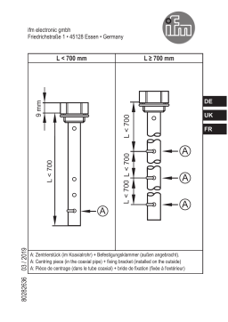 IFM E43222 Centering piece for coaxial tube Guide d'installation