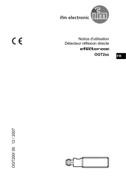 IFM OGT200 Diffuse reflection sensor Guide d'installation