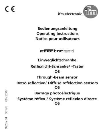 OS5031 | OS5032 | OS5018 | IFM OS5035 Diffuse reflection sensor Guide d'installation | Fixfr