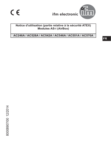 AC551A | AC246A | IFM AC528A AS-Interface Airbox Mode d'emploi | Fixfr