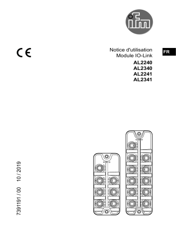 AL2341 | IFM AL2340 IO-Link input module Mode d'emploi | Fixfr