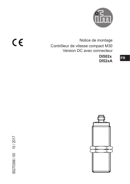 IFM DI5023 Compact evaluation unit for speed monitoring Guide d'installation