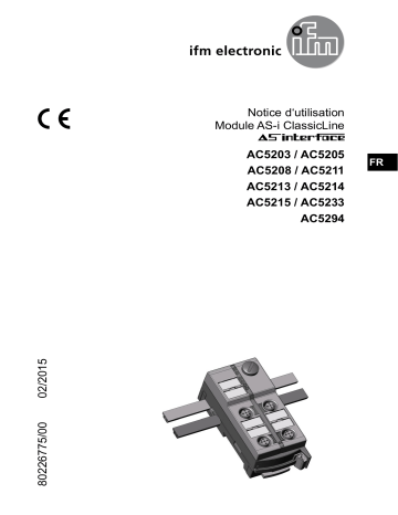 AC5294 | AC5211 | AC5233 | AC5208 | AC5215 | AC5203 | IFM AC5205 AS-Interface ClassicLine module Mode d'emploi | Fixfr