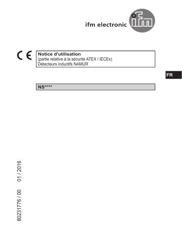 IFM NS5003 Inductive NAMUR sensor Mode d'emploi | Fixfr