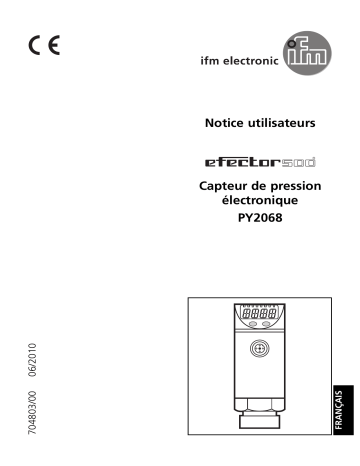 IFM PY2068 Pressure sensor Mode d'emploi | Fixfr