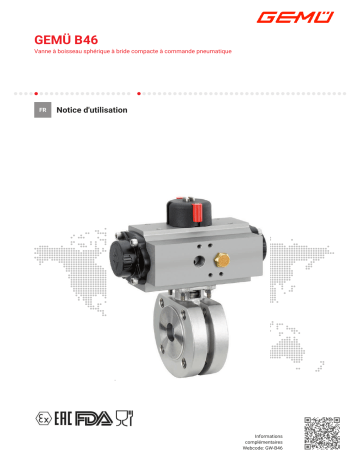 Gemu B46 Pneumatically operated compact flanged ball valve Mode d'emploi | Fixfr