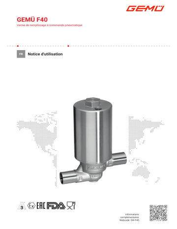 Gemu F40 Pneumatically operated filling valve Mode d'emploi | Fixfr