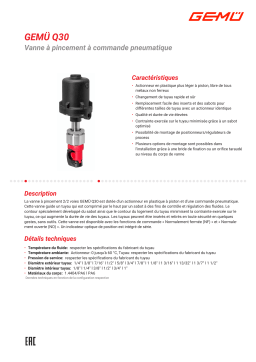 Gemu Q30 Pneumatically operated pinch valve Fiche technique