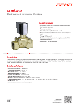 Gemu 8253 Electrically operated solenoid valve Fiche technique