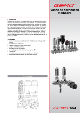 Gemu 553 Modular distribution valve Fiche technique