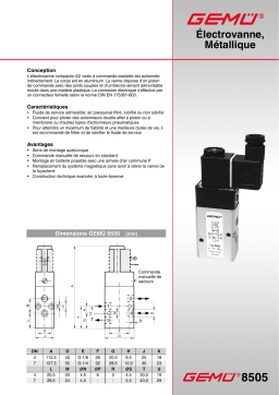 Gemu 8505 Electrically operated pilot solenoid valve Fiche technique