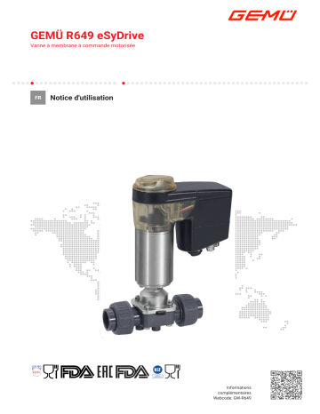 Gemu R649 eSyDrive Motorized diaphragm valve Mode d'emploi | Fixfr