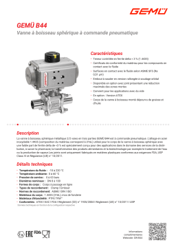 Gemu B44 Pneumatically operated ball valve Fiche technique