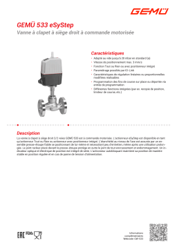 Gemu 533 eSyStep Motorized globe valve Fiche technique