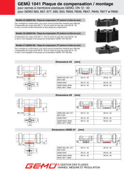 Gemu 1041 Mounting and compensating plate Fiche technique