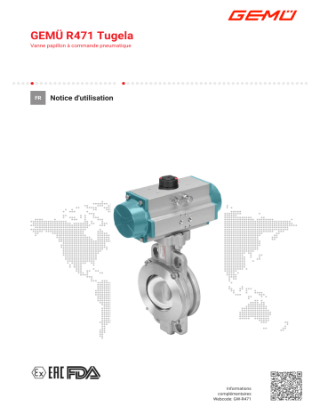 Gemu R471 Tugela Pneumatically operated butterfly valve Mode d'emploi | Fixfr