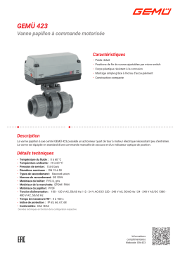 Gemu 423 Motorized butterfly valve Fiche technique