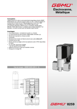 Gemu 8259 Electrically operated solenoid valve Fiche technique