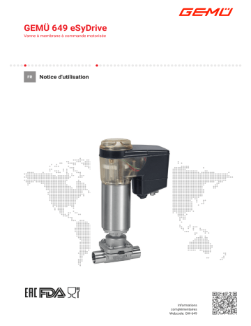 Gemu 649 eSyDrive Motorized diaphragm valve Mode d'emploi | Fixfr