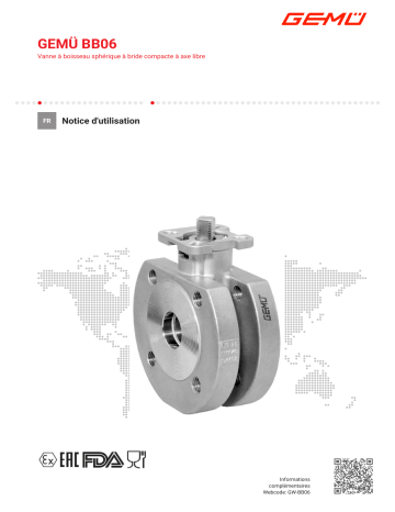Gemu BB06 Compact flanged ball valve Mode d'emploi | Fixfr
