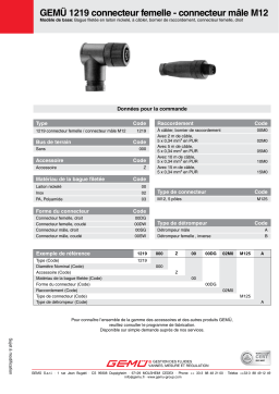 Gemu 1219 Cable socket / cable plug M12 Fiche technique