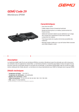 Gemu Code 29 EPDM diaphragm Fiche technique