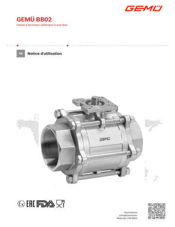 Gemu BB02 Ball valve Mode d'emploi | Fixfr