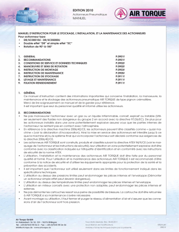 DR | Gemu SC Pneumatic quarter turn actuator Mode d'emploi | Fixfr