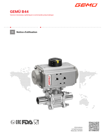 Gemu B44 Pneumatically operated ball valve Mode d'emploi | Fixfr