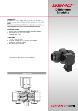 Gemu 3020 Flow transmitter, turbine Fiche technique