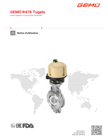 Gemu R478 Tugela Motorized butterfly valve Mode d'emploi | Fixfr