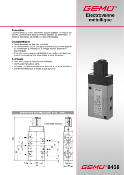 Gemu 8458 Electrically operated pilot solenoid valve Fiche technique