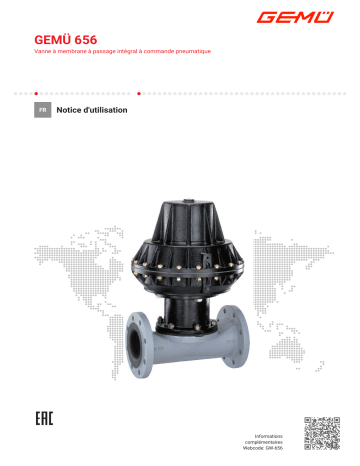 Gemu 656 Pneumatically operated full bore diaphragm valve Mode d'emploi | Fixfr