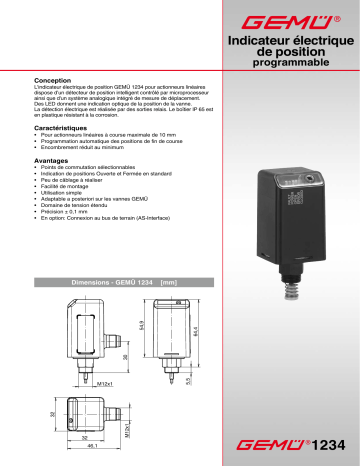 Gemu 1234 Electrical position indicator Fiche technique | Fixfr