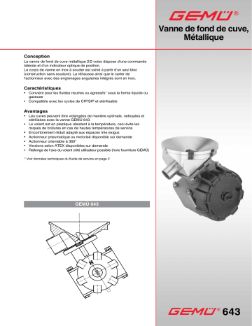 Gemu 643 Manually operated tank valve Fiche technique | Fixfr